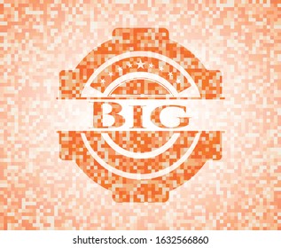 Big orange mosaic emblem with background