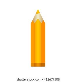 Big orange pencil with sharpened lead. Vector EPS10