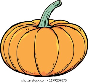 big orange pumpkin in autumn
