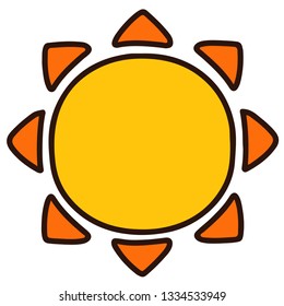 Big orange sun with outlines