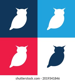 Big Owl blue and red four color minimal icon set