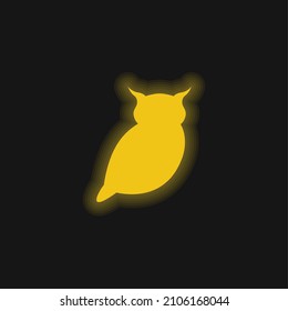 Big Owl yellow glowing neon icon