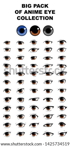 BIG PACK OF ANIME MANGA EYE COLLECTION VECTOR