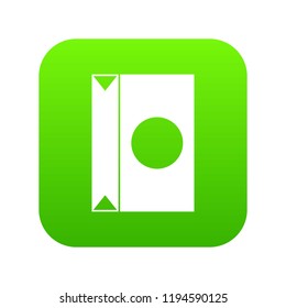 Big package icon digital green for any design isolated on white vector illustration