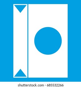 Big package icon white isolated on blue background vector illustration