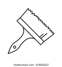 Big paint brush linear icon. Construction tool thin line illustration. Glue brush contour symbol. Renovation and repair instrument. Interior design. Vector isolated outline drawing