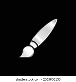 Big Paint Brush silver plated metallic icon