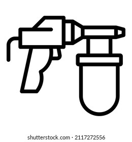 Gran vector de contorno de icono del pintor. Pintar pistola. Cuerpo automático del coche