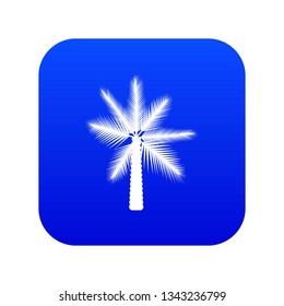 Big palm tree icon digital blue for any design isolated on white vector illustration