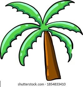 Big palm tree, illustration, vector on white background