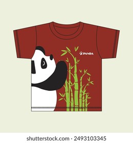 big panda is eating a bamboo tree design cartoon vector illustration