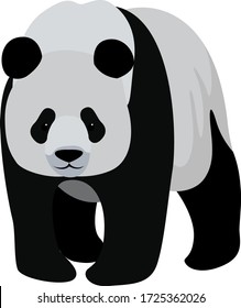 Big panda, illustration, vector on white background