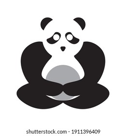 großes Panda Logo Yoga-Symbol, Vektorgrafik