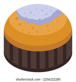 Gran vector isométrico del icono del panetón. La comida de primavera. Feliz pastel