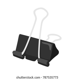 big paper clip made of wire and black sheet metal for art craft vector illustration
