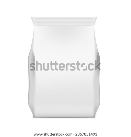 Big Paper Pouch Bag Mockup. Front View. EPS10 Vector