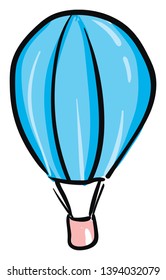 A big parachute which is flying high on a bright day vector color drawing or illustration