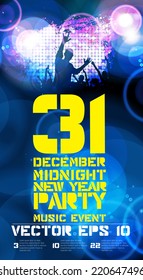 Big party and dancing people poster, vector illustration