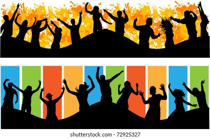 Big party people dancing
