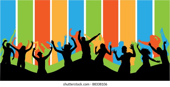 Big party people dancing