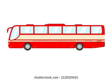 Big passenger bus icon. International tourist transport. Color silhouette. Side view. Vector simple flat graphic illustration. Isolated object on a white background. Isolate.