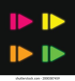 Big Pause Symbol Four Color Glowing Stock Vector (Royalty Free ...