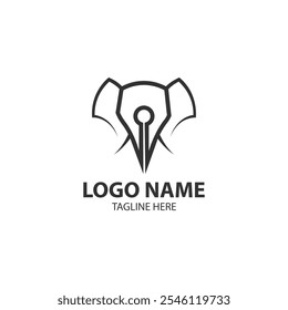Vector de diseño de logotipo de pluma grande