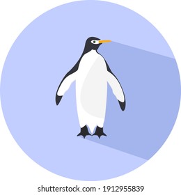 Big penguin, illustration, vector on a white background.