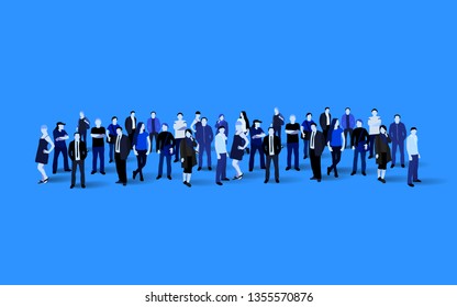 Vector Illustration Peoples Crowd Icon Avatar Stock Vector (Royalty ...