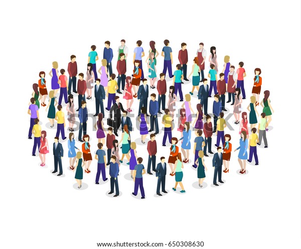 Big People Crowd On White Background Stock Vector (Royalty Free ...