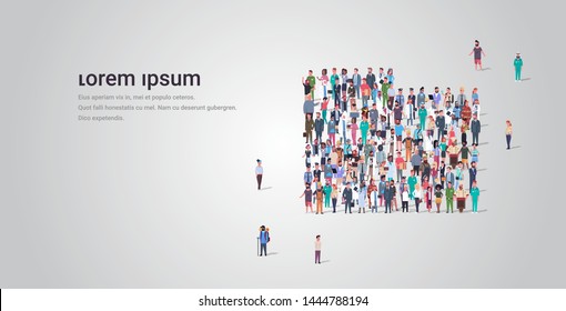 big people group standing together in folder briefcase shape crowd of different occupation employees business concept full length horizontal copy space