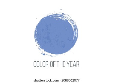 Big periwinkle circle on white background. Color of the year 2022. Abstract vector illustration.