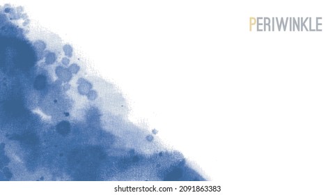 Big periwinkle splash on white background. Abstract periwinkle vector illustration with place for your text. Color of the year 2022.