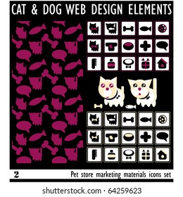 Big Pets web site icons set and background