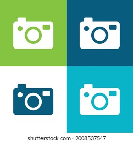 Cámara de fotos grande Plano de cuatro colores mínimo conjunto de iconos