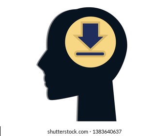 big picture thinking, self growth mindset download icon on white background. Vector illustration
