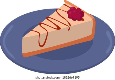A big piece of cheesecake,illustration,vector on white background