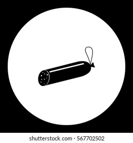 big piece of salami black simple icon eps10