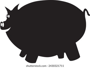 big pig illustration vector design. pig creative vector design. greedy pig vector design

