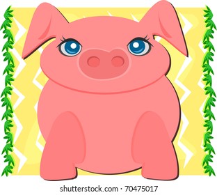 Big Pig in a Nature Frame