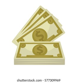 Big pile of cash. Concept of big money. Vector illustration.
