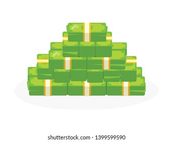 A big pile of dollar bills (banknotes)