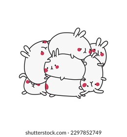 a big pile of rough rabbits