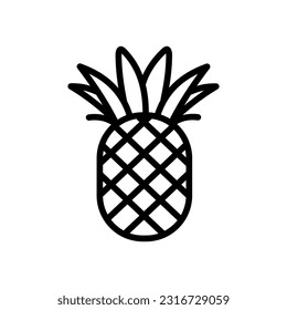 Big pineapple icon. Vector illustration 