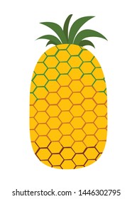 Big pineapple vector illustration. Abstract pineapple flat cartoon style icon isolated on white background