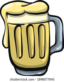 Gran rosa de cerveza, ilustración, vector sobre fondo blanco.