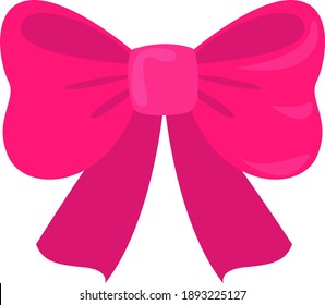 Big pink bow, illustration, vector on a white background.