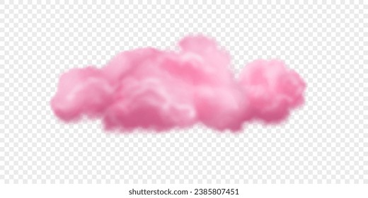 Gran nube esponjosa rosa. Elemento de diseño de vectores. Nubes realistas aisladas sobre fondo blanco transcultor