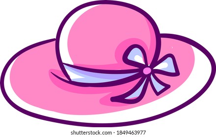 Big pink hat, illustration, vector on white background