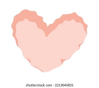 Big pink heart element flat icon Slippers accessory